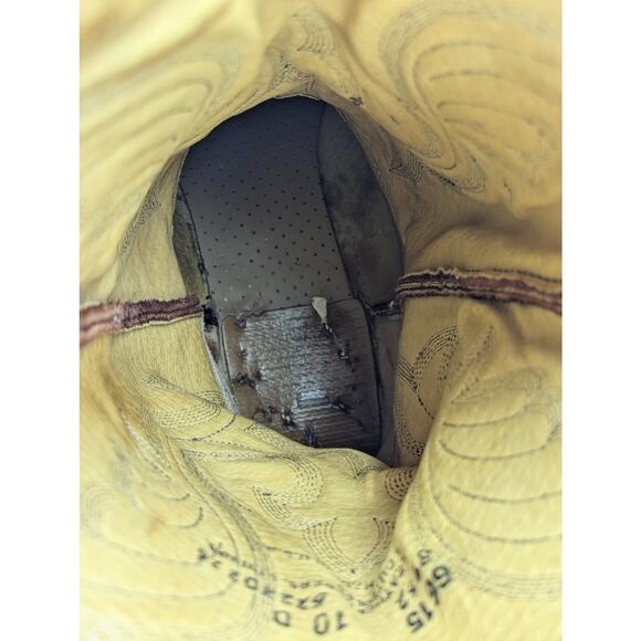 Vintage Brown Leather Cowboy Boots Men's Size 10 D Made in USA - Picture 8 of 9